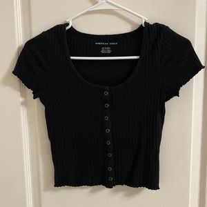 Button up crop tee